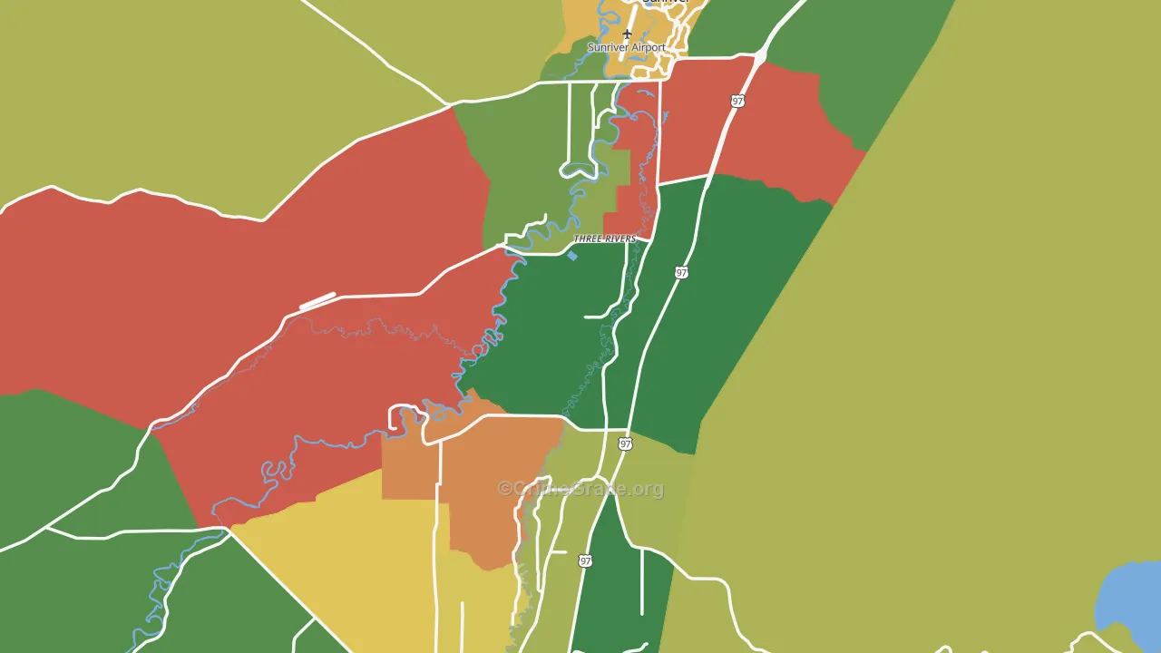 Deschutes, OR Map of Robbery Rates