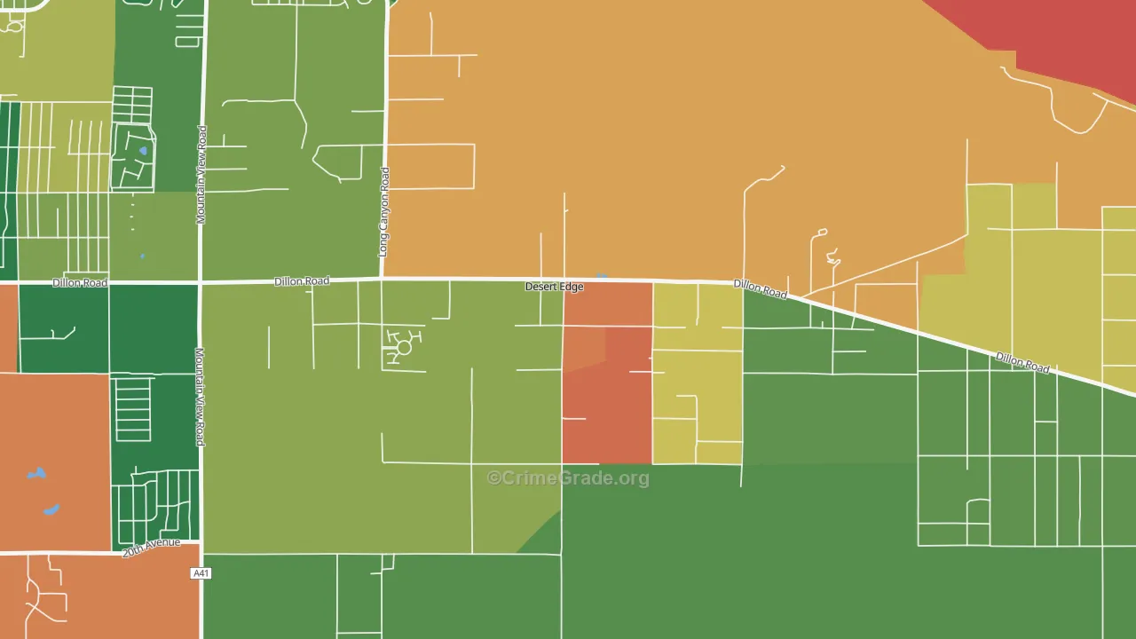 Desert Edge, CA Map of Robbery Rates