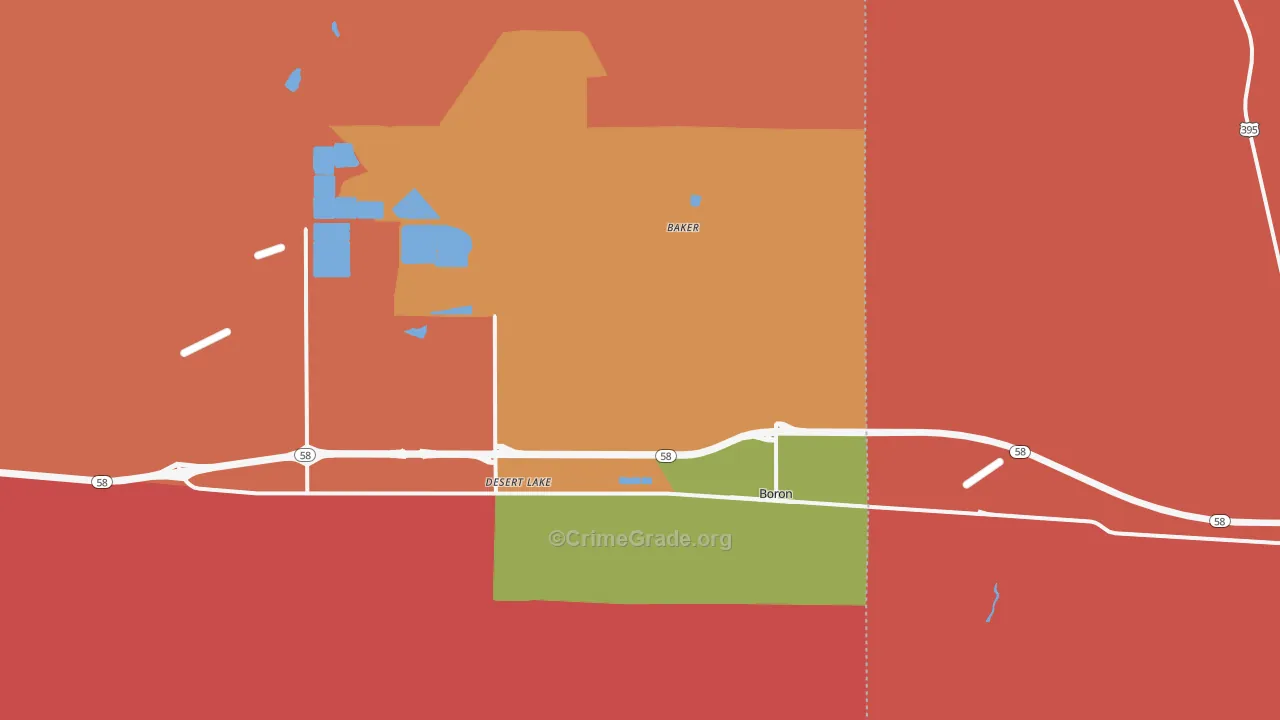 Desert Lake, CA Map of Robbery Rates