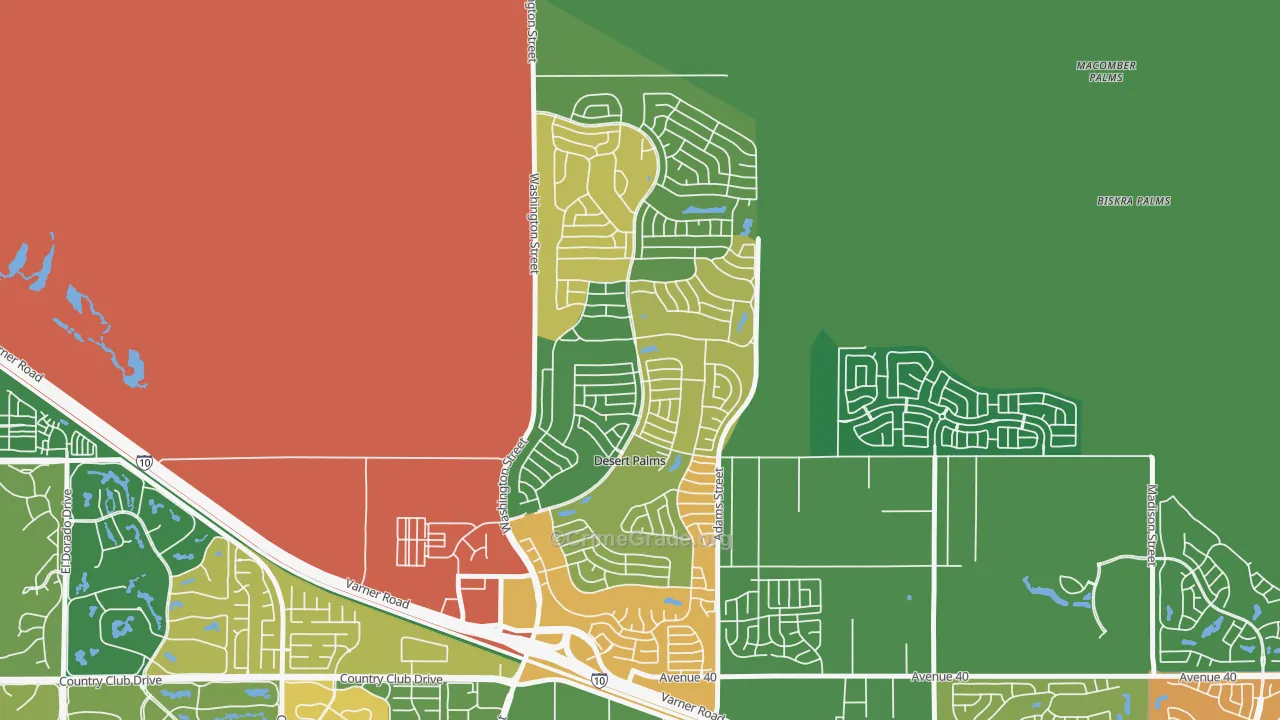 Desert Palms, CA Map of Robbery Rates
