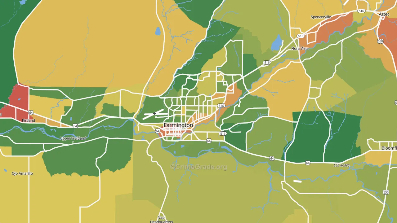 DeSmet, NM Map of Robbery Rates