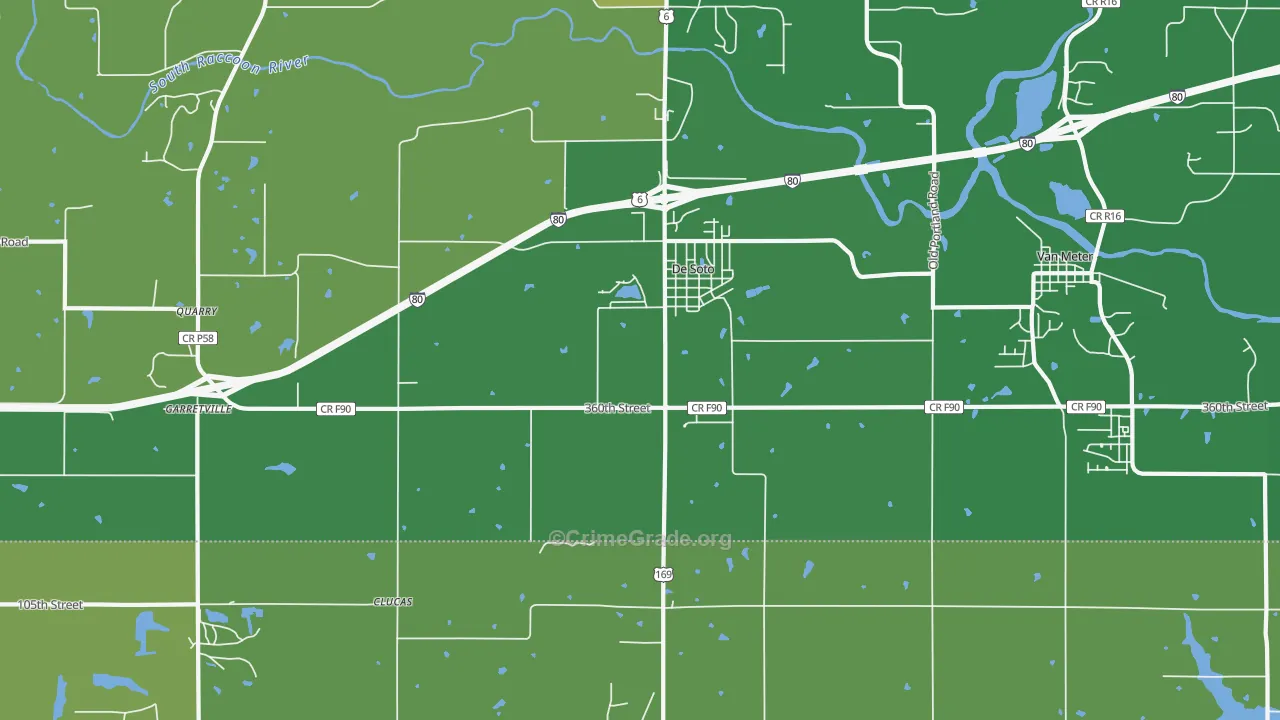 DeSoto, IA Map of Robbery Rates