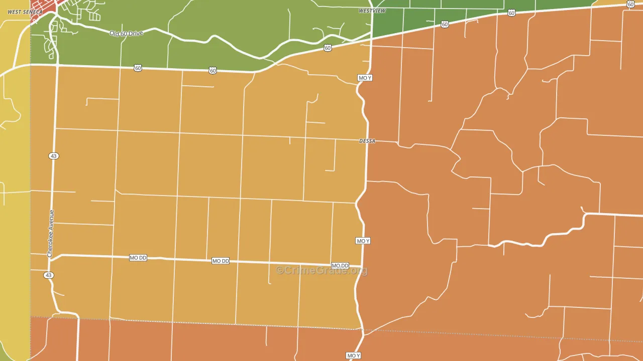 Dessa, MO Map of Robbery Rates