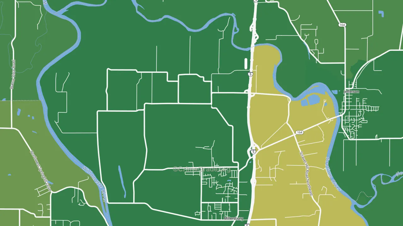 Dever, OR Map of Robbery Rates