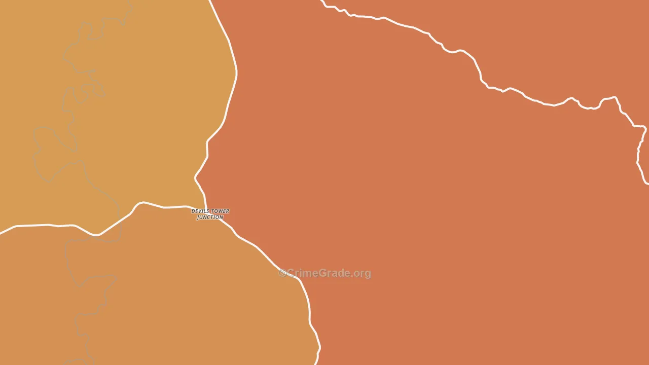 Devils Tower, WY Map of Robbery Rates