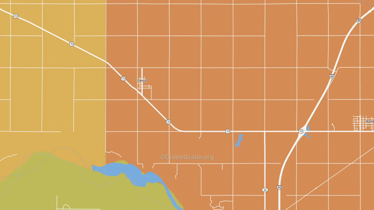 DeVol, OK Map of Robbery Rates