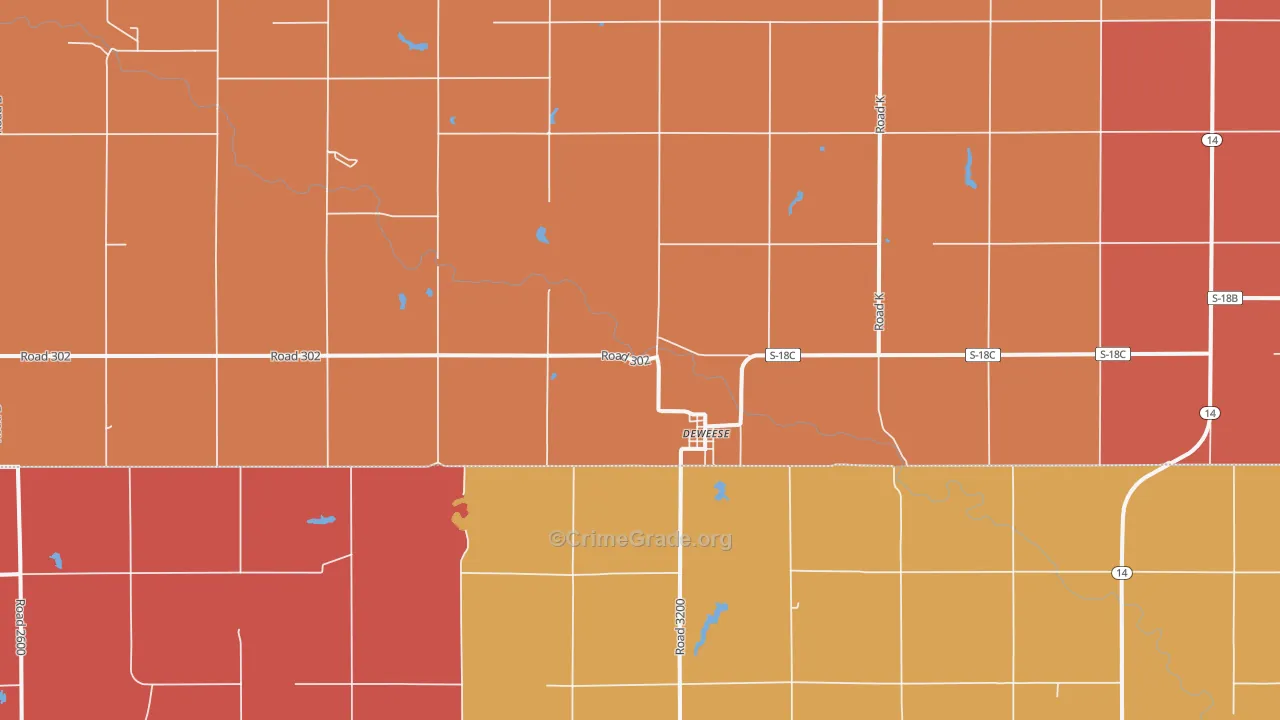 Deweese, NE Map of Robbery Rates