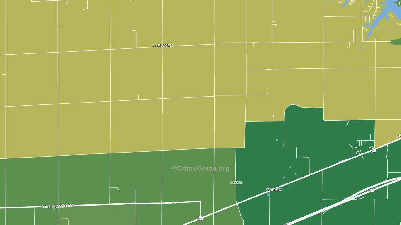 Dexter, IL Map of Robbery Rates