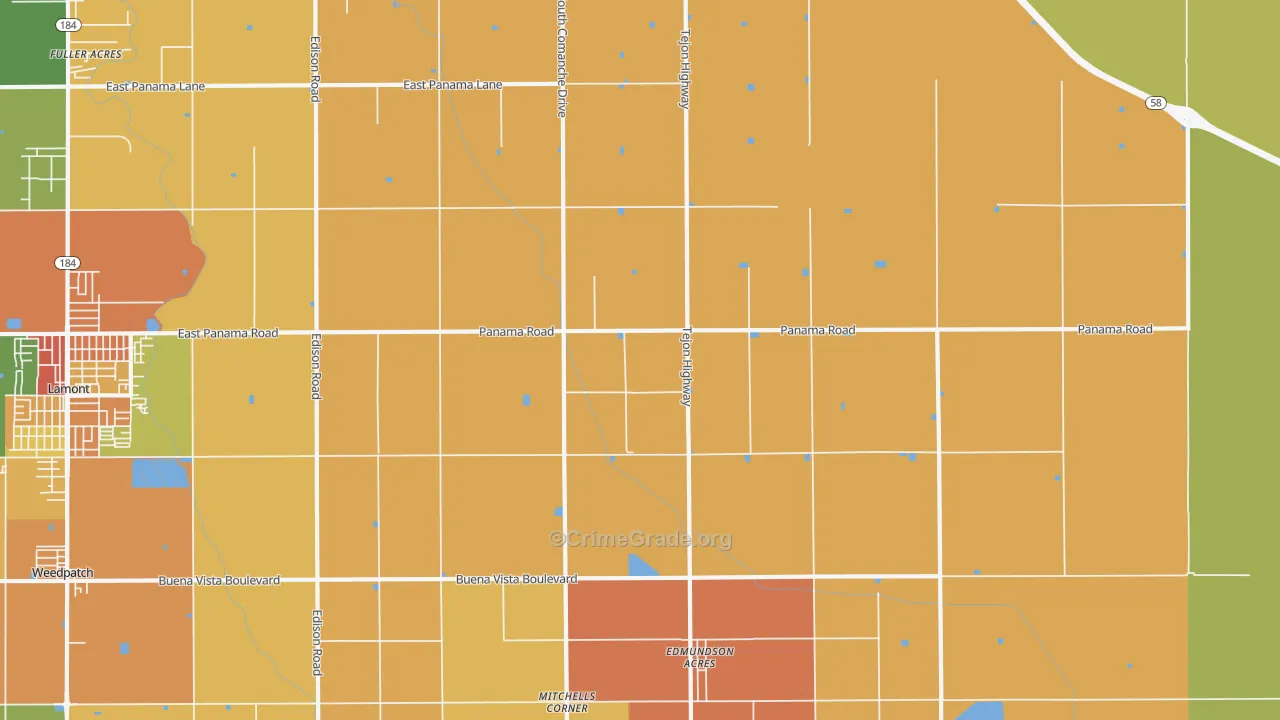 Di Giorgio, CA Map of Robbery Rates