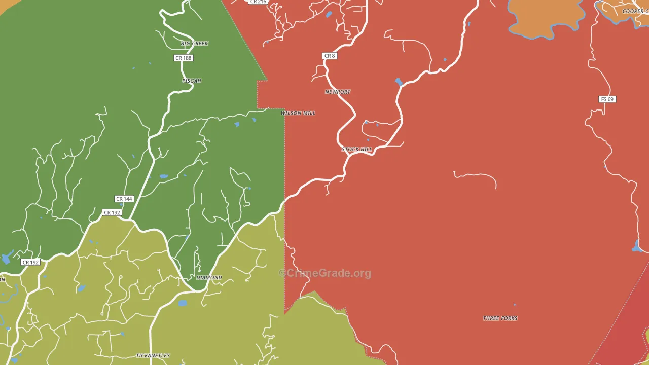 Dial, GA Map of Robbery Rates