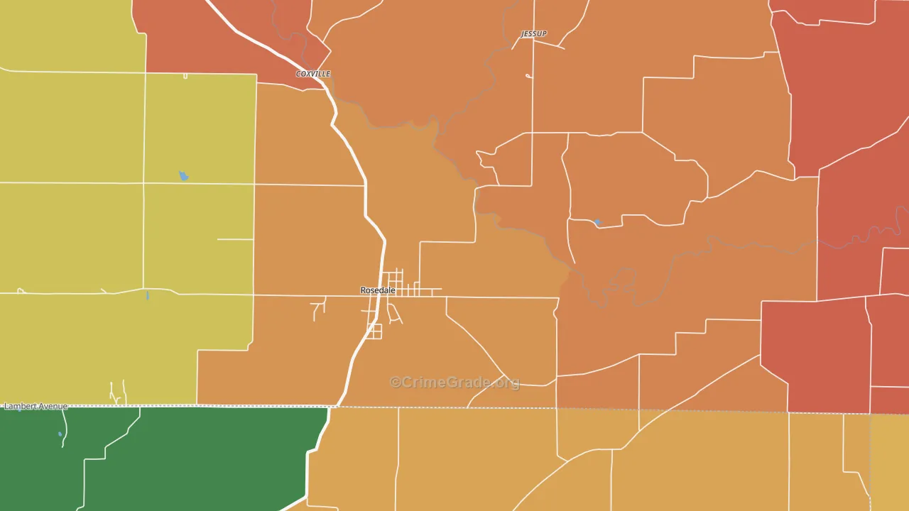 Diamond, IN Map of Robbery Rates