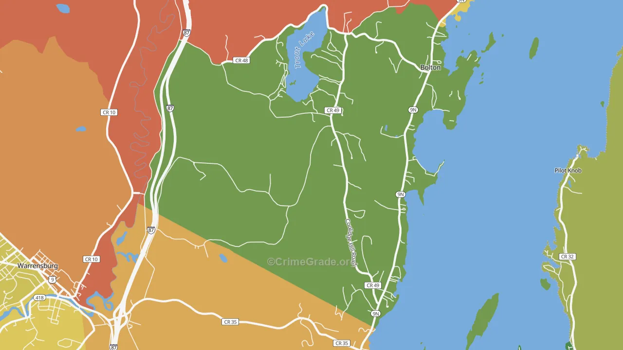 Diamond Point, NY Map of Robbery Rates