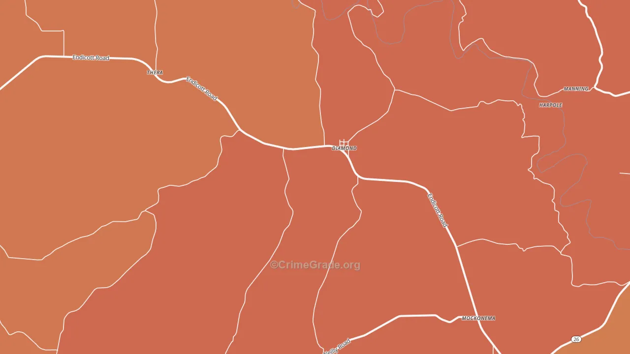 Diamond, WA Map of Robbery Rates