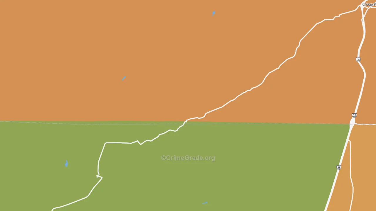 Diamond, WY Map of Robbery Rates