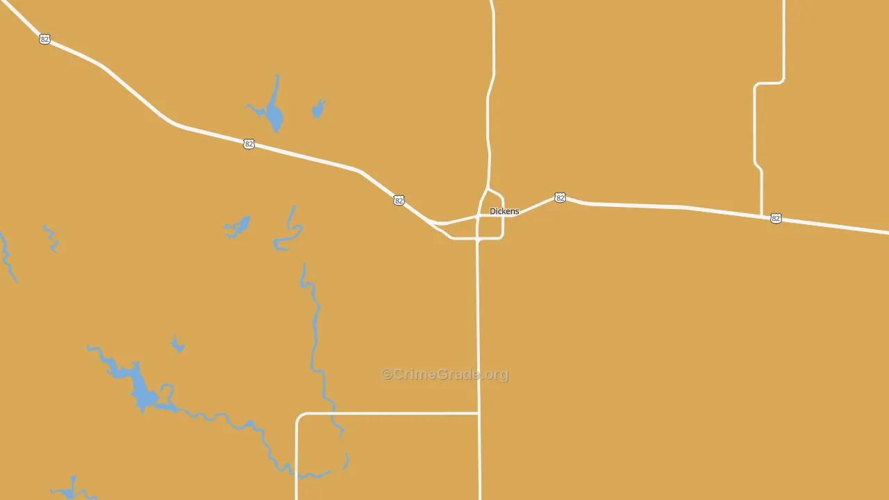 Dickens, TX Map of Robbery Rates