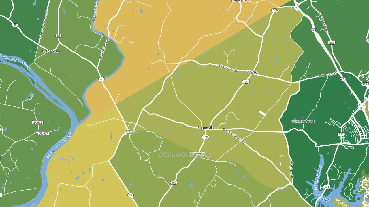 Dickerson, MD Map of Robbery Rates