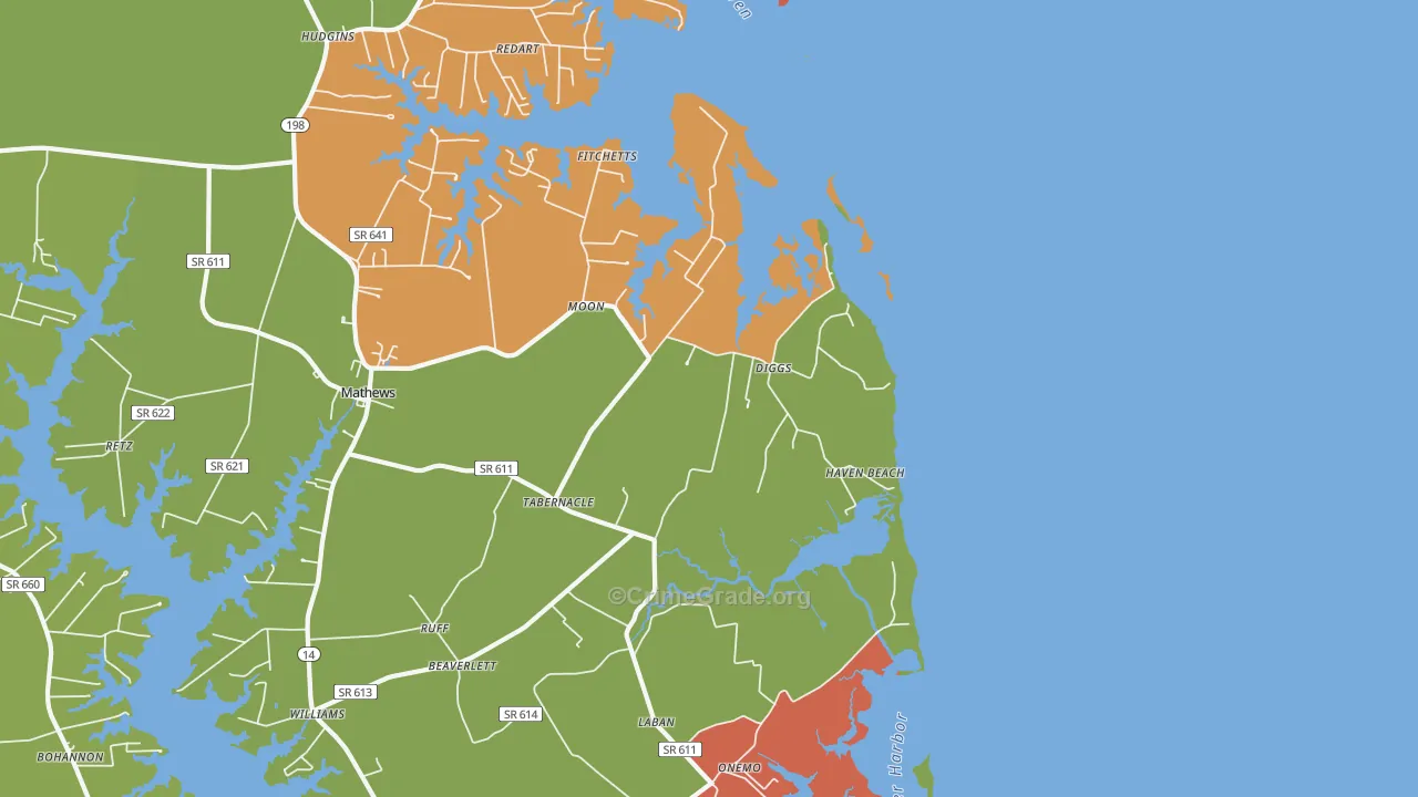 Diggs, VA Map of Robbery Rates