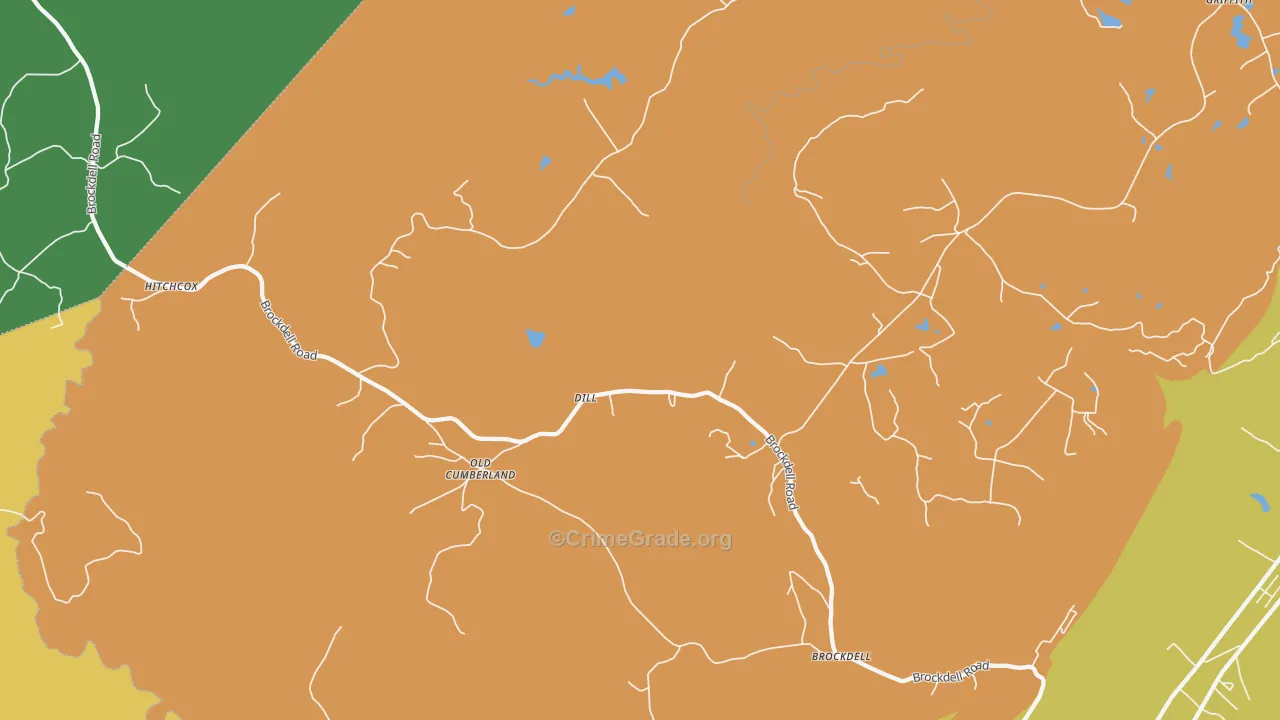Dill, TN Map of Robbery Rates