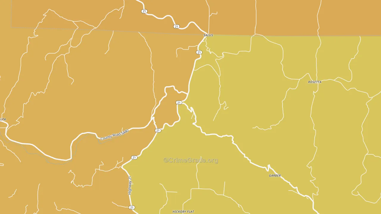 Dillen, AR Map of Robbery Rates