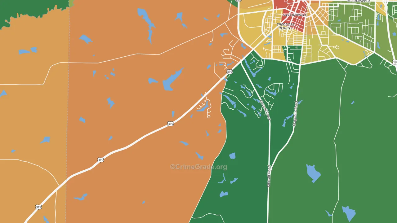 Dillon, GA Map of Robbery Rates