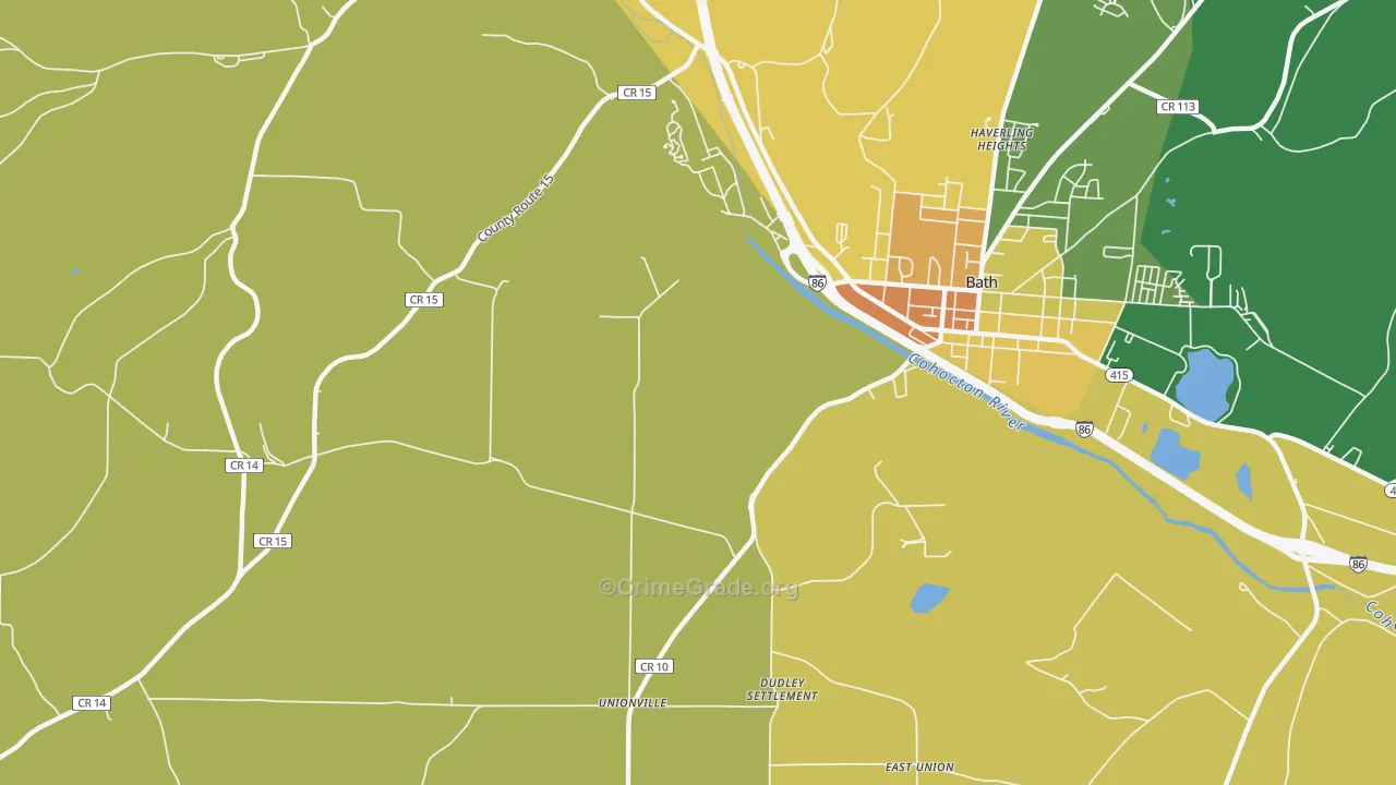 Dineharts, NY Map of Robbery Rates