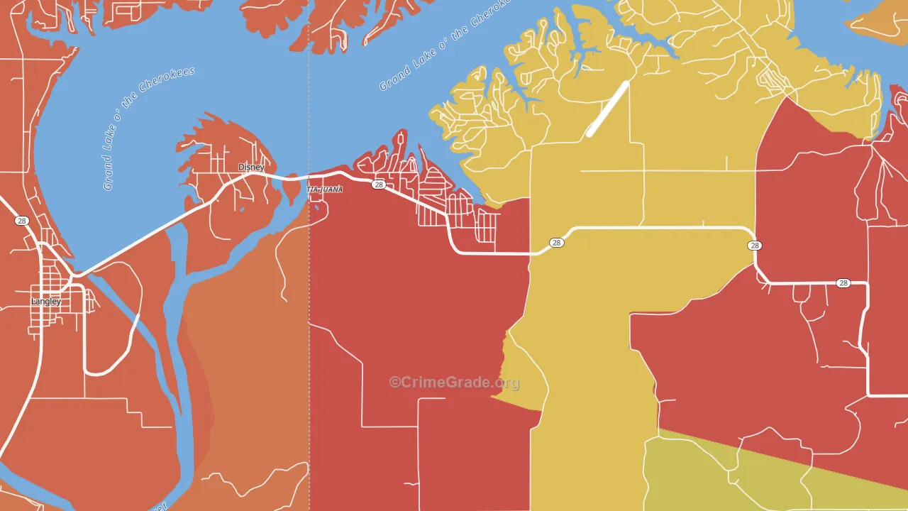 Disney, OK Map of Robbery Rates