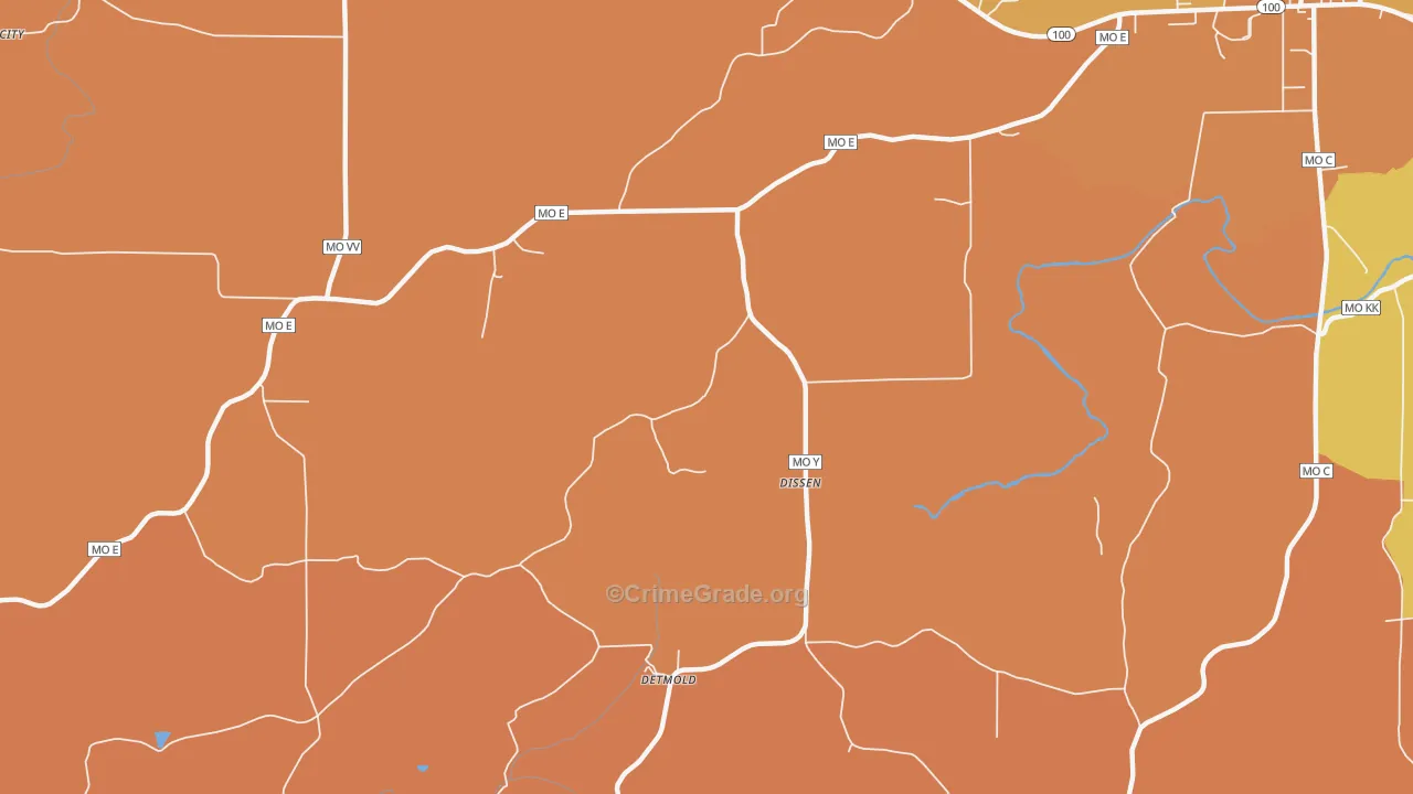Dissen, MO Map of Robbery Rates