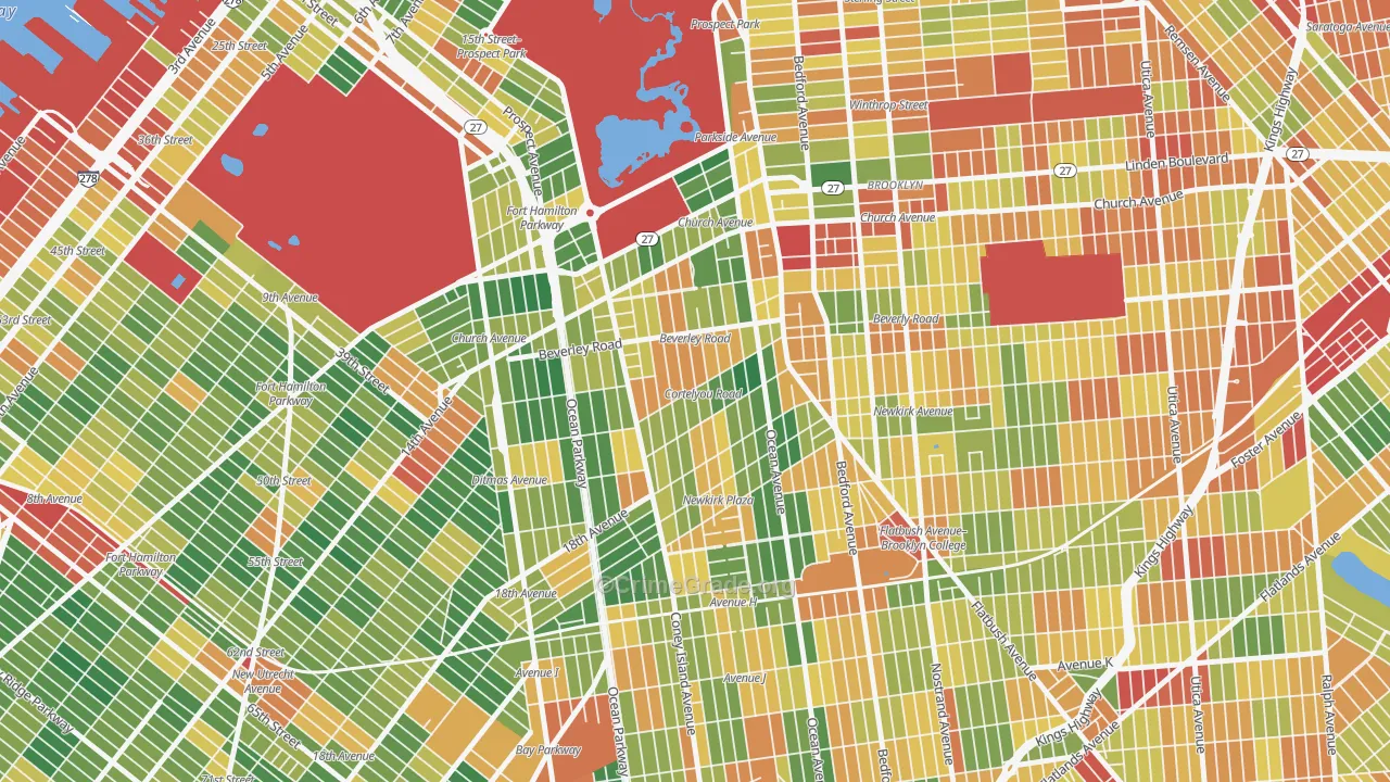 Ditmas Park, Brooklyn, NY Map of Robbery Rates