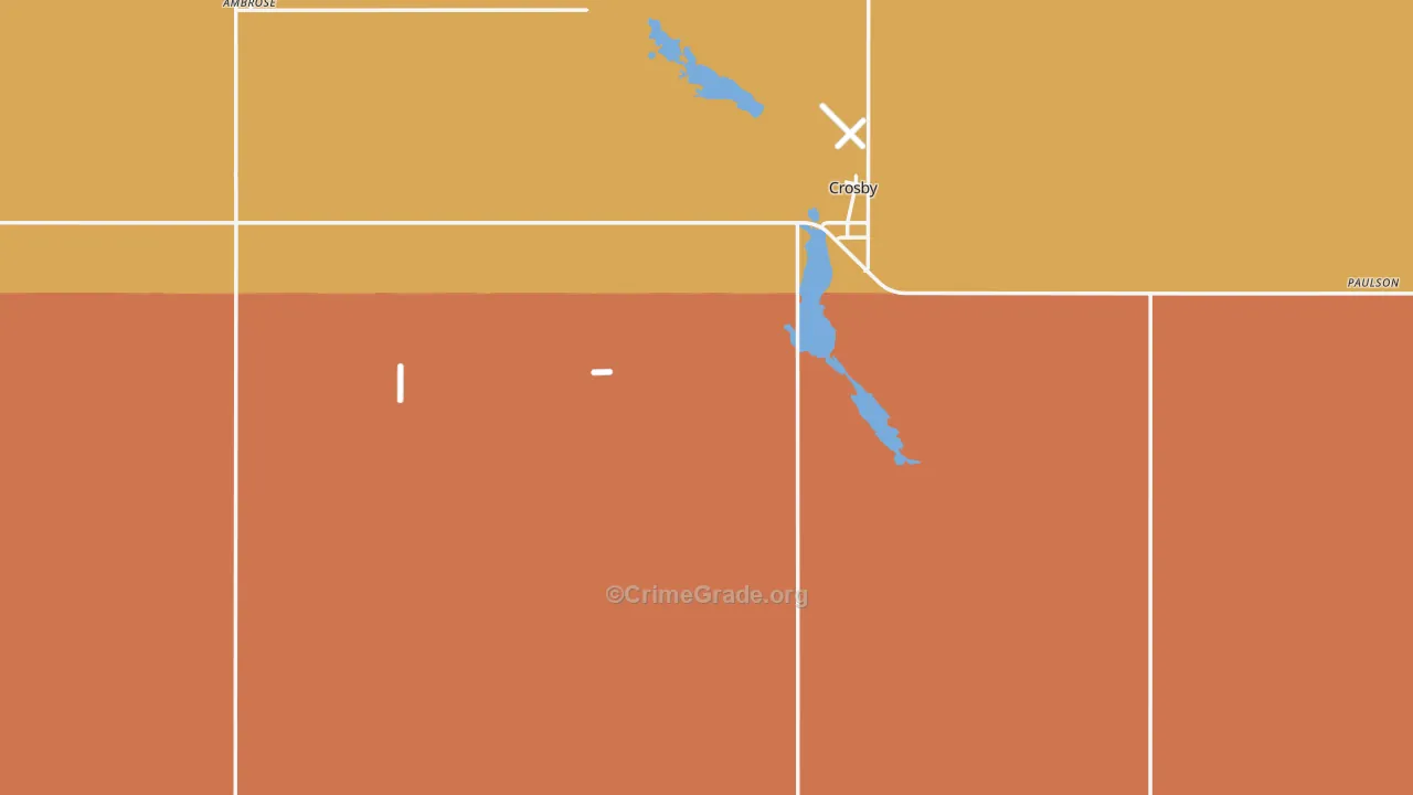 Divide County, ND Map of Robbery Rates