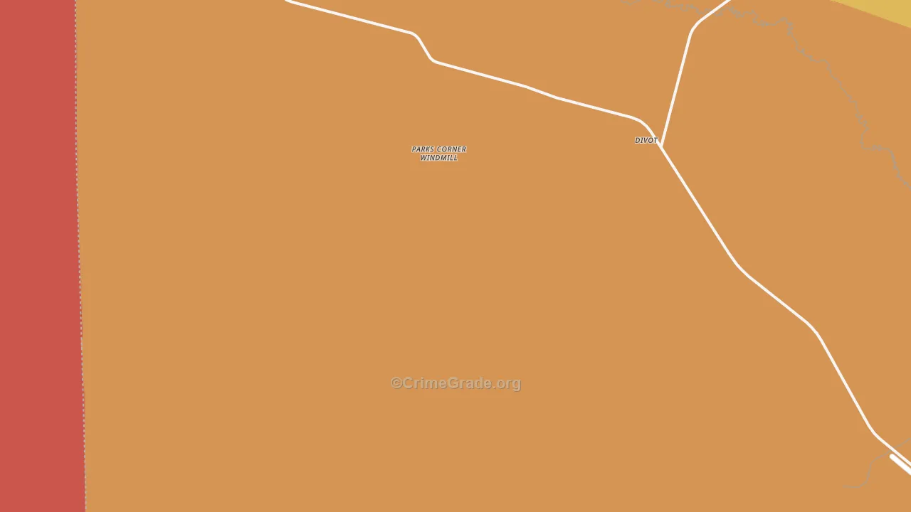 Divot, TX Map of Robbery Rates