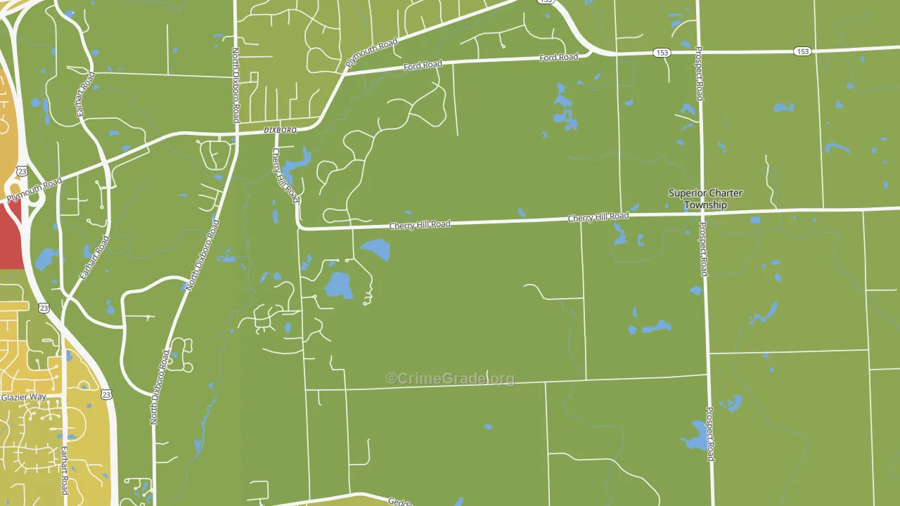 Dixboro, MI Map of Robbery Rates