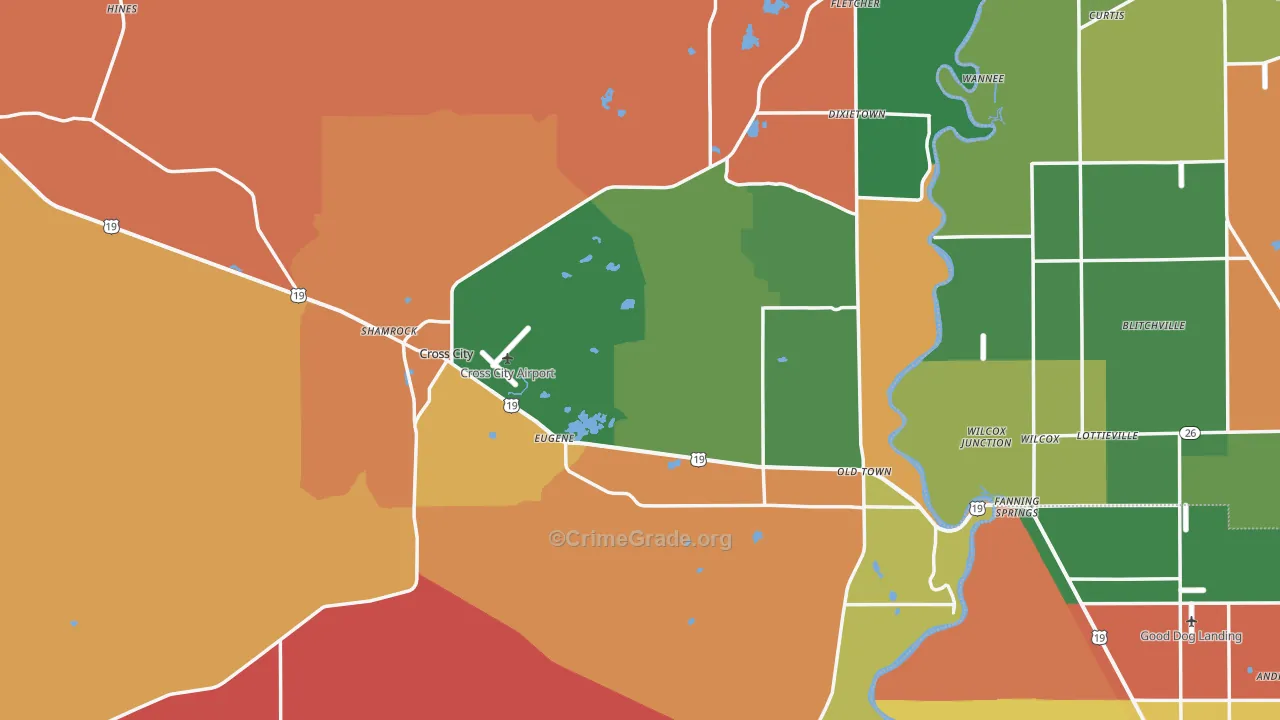 Dixie County, FL Map of Robbery Rates