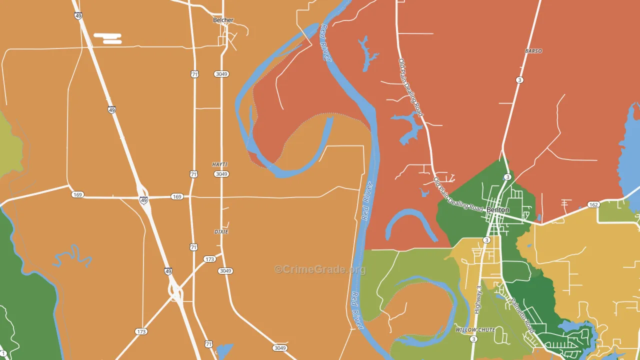 Dixie, LA Map of Robbery Rates
