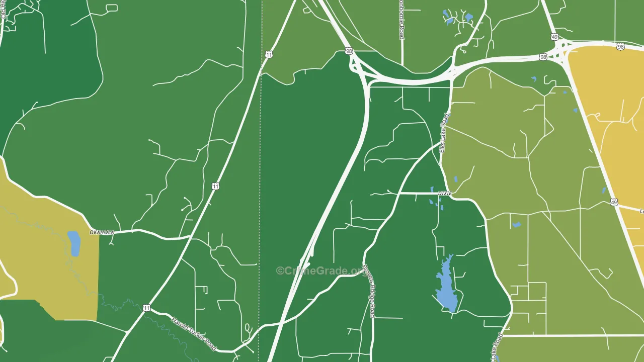 Dixie, MS Map of Robbery Rates