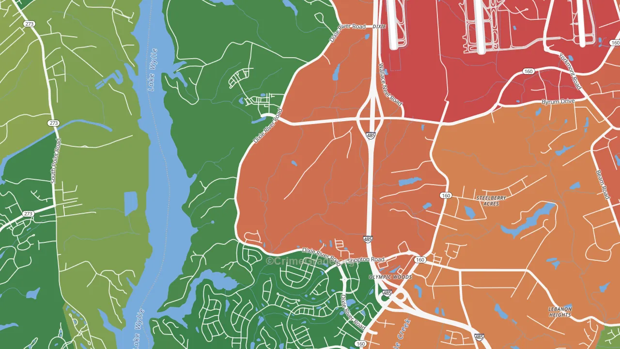 Dixie, NC Map of Robbery Rates