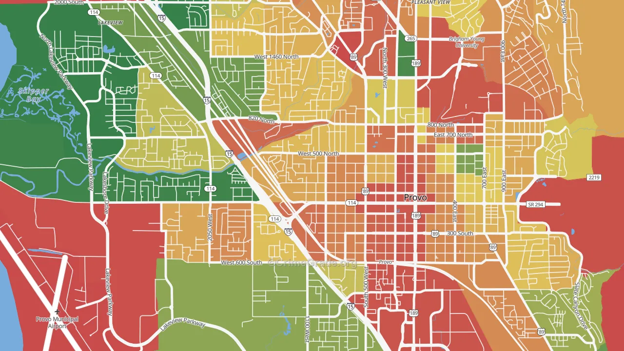 Dixon, Provo, UT Map of Robbery Rates