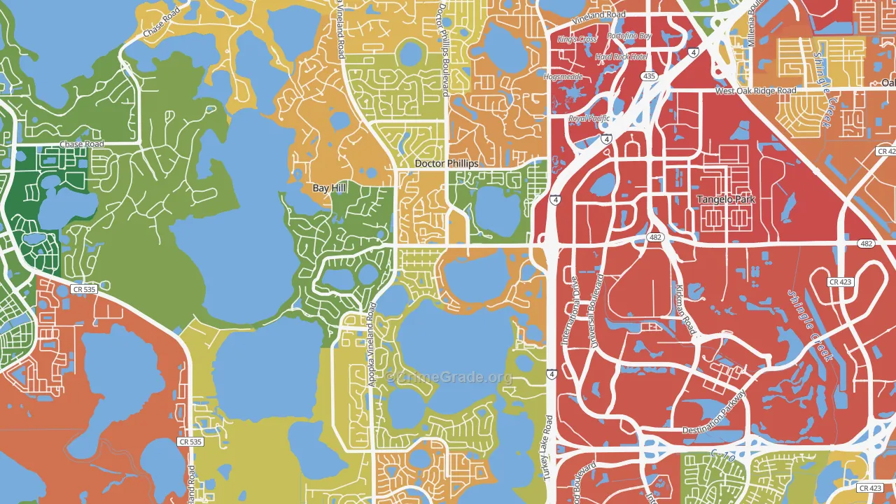 Doctor Phillips, FL Map of Robbery Rates