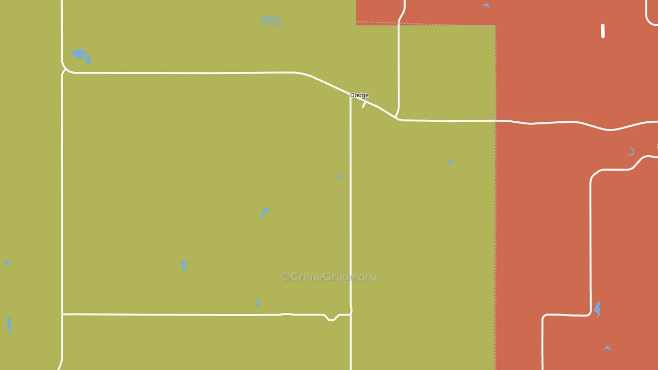 Dodge, ND Map of Robbery Rates