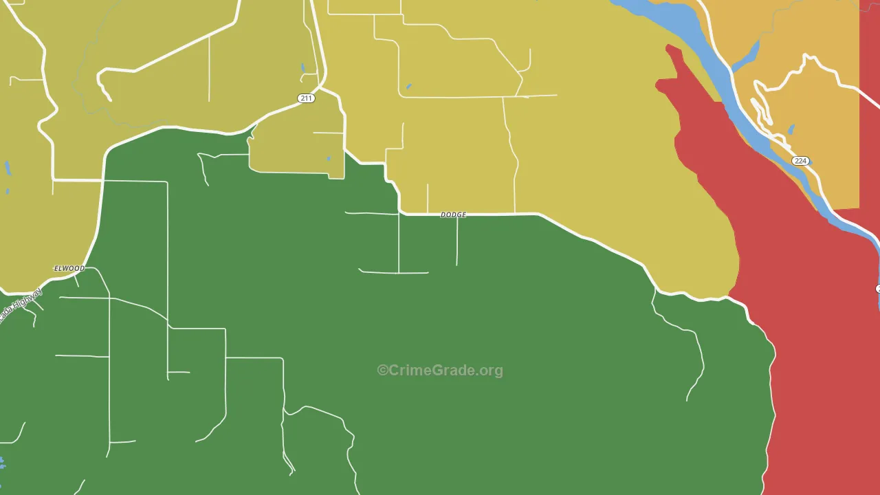 Dodge, OR Map of Robbery Rates