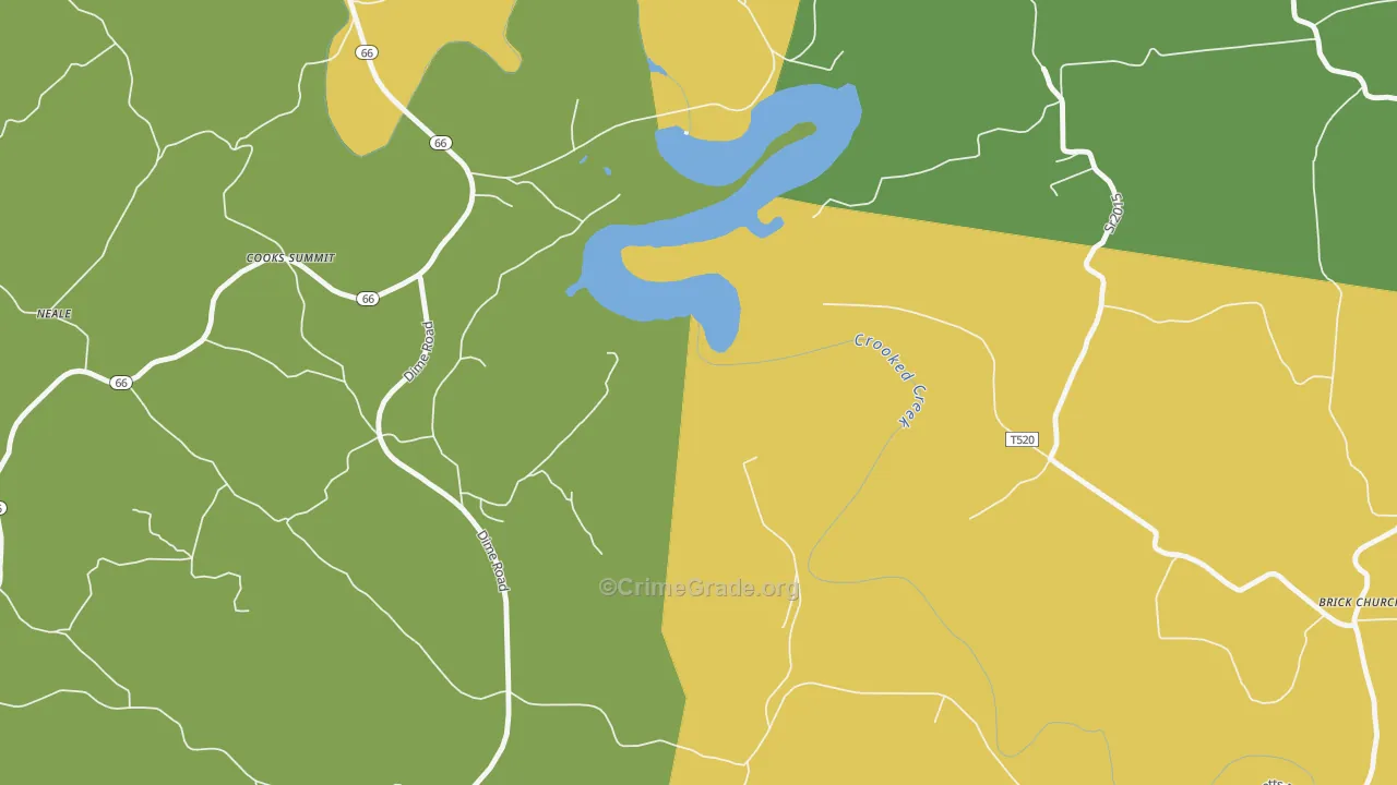 Dog Town, PA Map of Robbery Rates