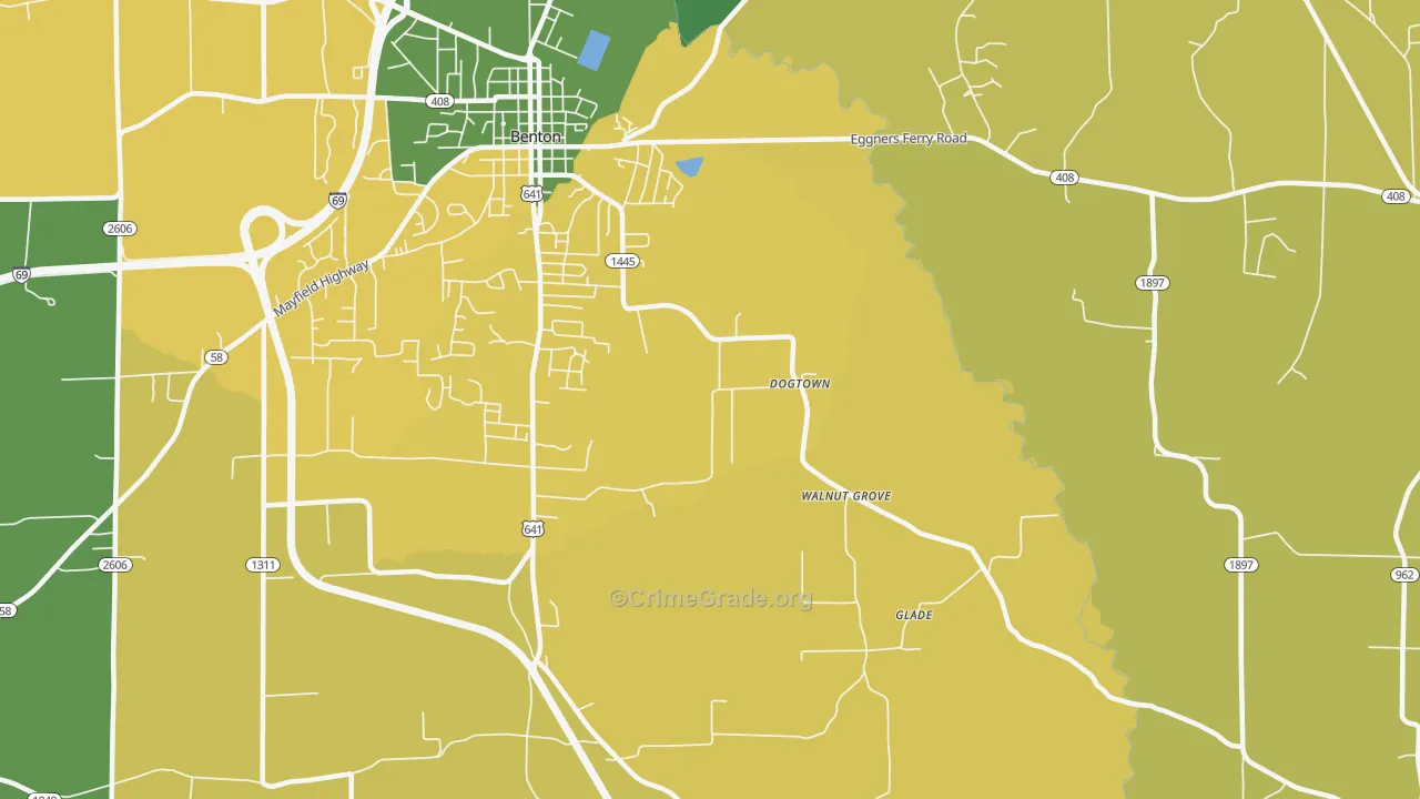 Dogtown, KY Map of Robbery Rates