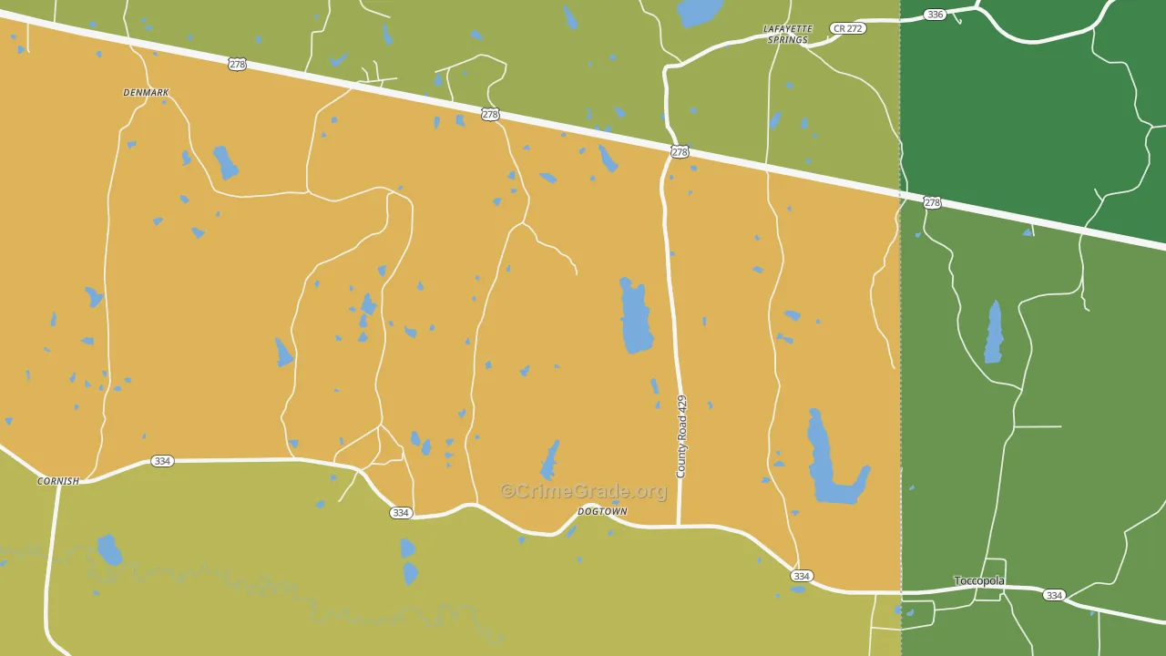Dogtown, MS Map of Robbery Rates