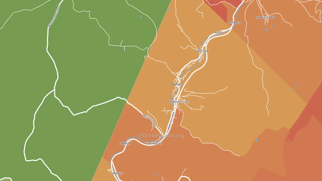 Dogwood Flats, MD Map of Robbery Rates