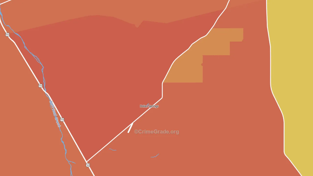 Dolan Springs, AZ Map of Robbery Rates