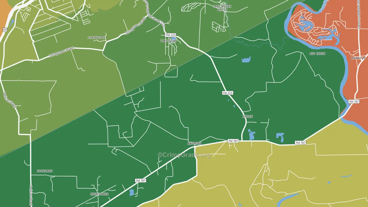 Dolen, TX Map of Robbery Rates