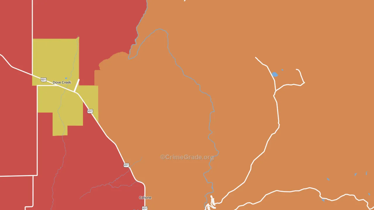 Dolores County, CO Map of Robbery Rates