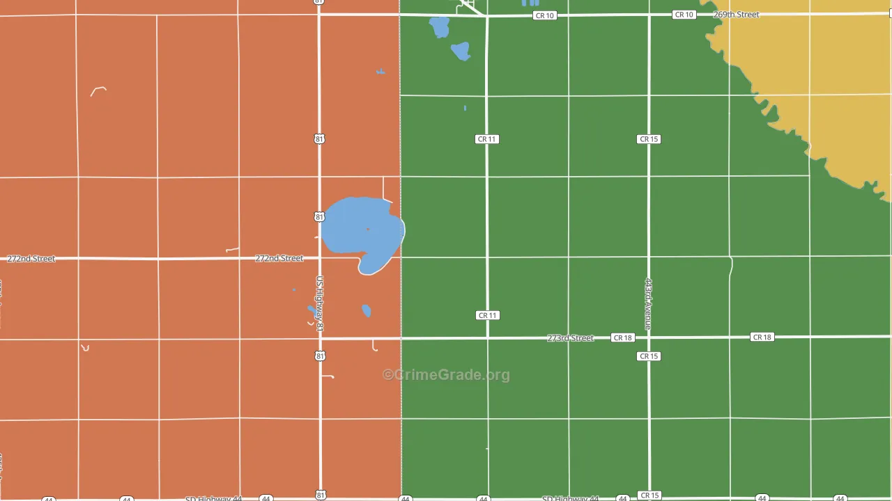 Dolton, SD Map of Robbery Rates