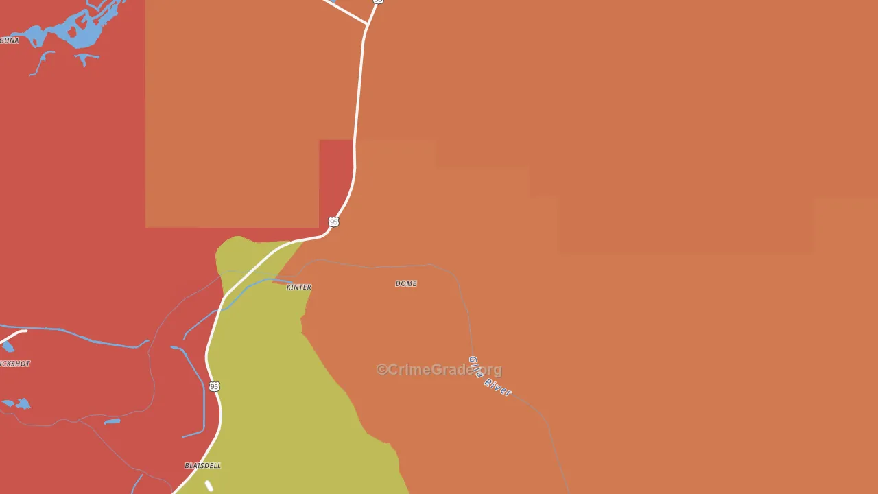 Dome, AZ Map of Robbery Rates