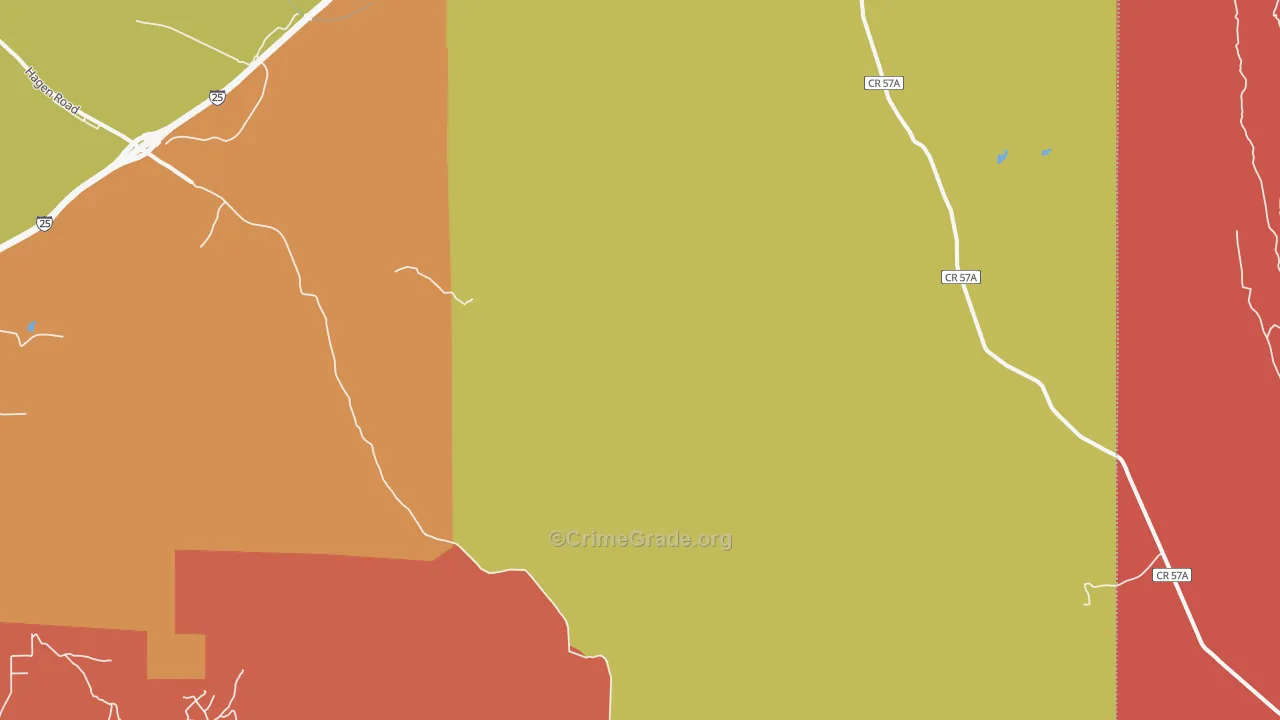 Domingo, NM Map of Robbery Rates