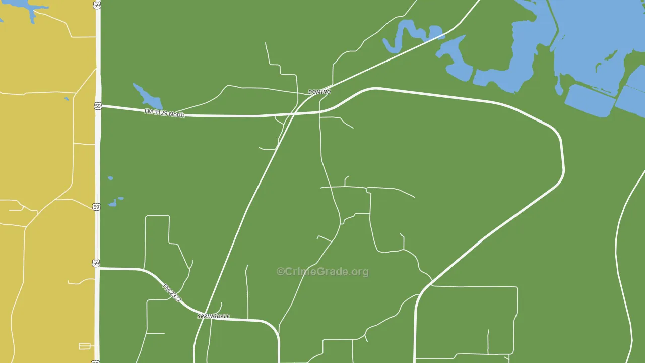 Domino, TX Map of Robbery Rates
